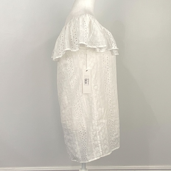 new WITH TAG BISHOP + YOUNG EYELET RUFFLE OFF THE SHOULDER DRESS - Picture 7 of 10